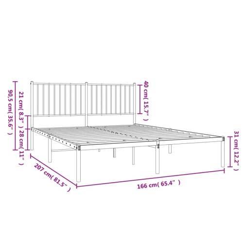 Metalni okvir za krevet s uzglavljem crni 160x200 cm Cijena