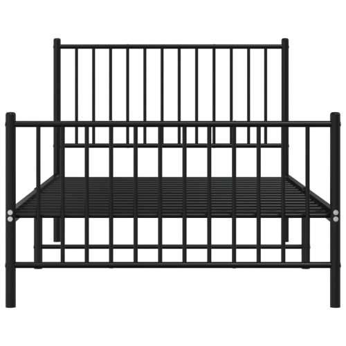 Metalni okvir kreveta uzglavlje i podnožje crni 100x190 cm - Crna 100 x 190 cm s uzglavljem i podnožjem Cijena