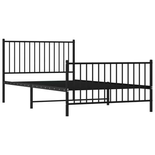 Metalni okvir kreveta uzglavlje i podnožje crni 107x203 cm Cijena
