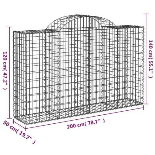 Lučne gabionske košare 9 kom 200x50x120/140cm pocinčano željezo - 200 x 50 x 120/140 cm 9 Cijena