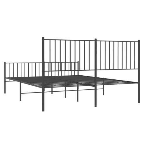 Metalni okvir kreveta uzglavlje i podnožje crni 160x200 cm Cijena