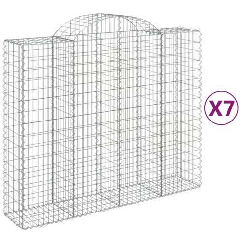 Lučne gabionske košare 7 kom 200x50x160/180cm pocinčano željezo - 200 x 50 x 160/180 cm 7 Cijena