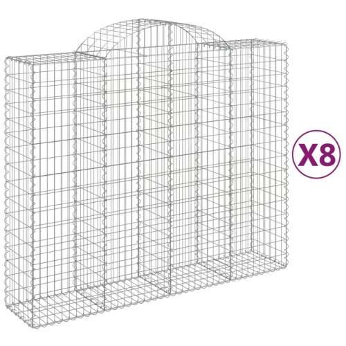 Lučne gabionske košare 8 kom 200x50x160/180cm pocinčano željezo - 200 x 50 x 160/180 cm 8 Cijena