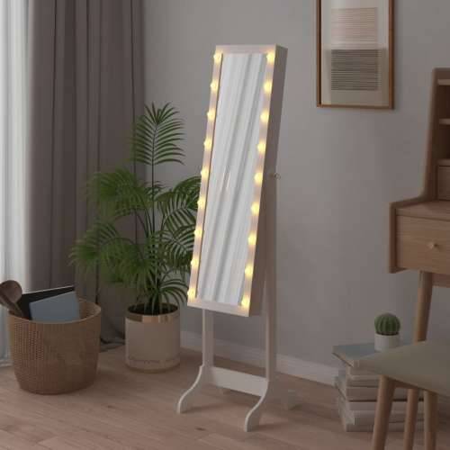 Samostojeće ogledalo s LED svjetlima bijelo 34 x 37 x 146 cm - Bijela 1 Cijena