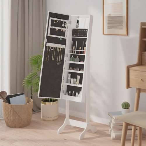 Samostojeće ogledalo s LED svjetlima bijelo 34 x 37 x 146 cm - Bijela 1 Cijena