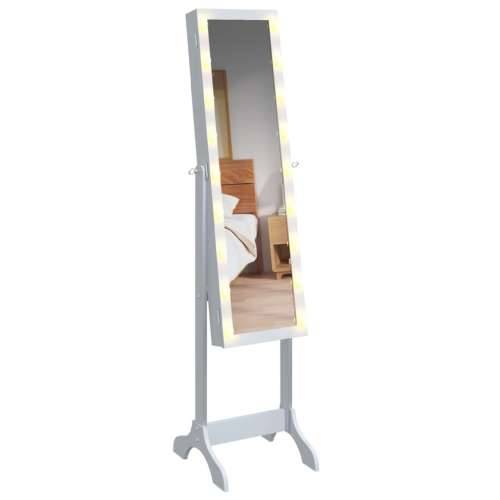 Samostojeće ogledalo s LED svjetlima bijelo 34 x 37 x 146 cm - Bijela 1 Cijena