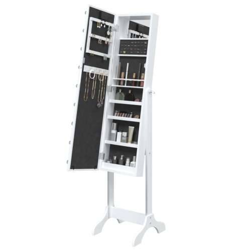 Samostojeće ogledalo s LED svjetlima bijelo 34 x 37 x 146 cm - Bijela 1 Cijena