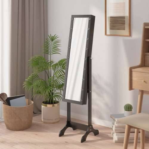 Samostojeće ogledalo s LED svjetlima crno 34 x 37 x 146 cm - Crna 1 Cijena