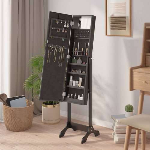 Samostojeće ogledalo s LED svjetlima crno 34 x 37 x 146 cm - Crna 1 Cijena