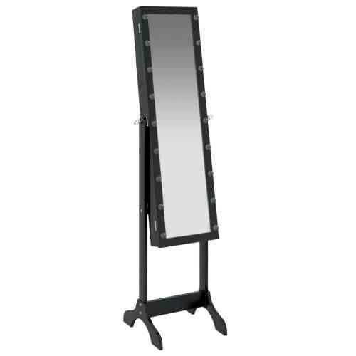 Samostojeće ogledalo s LED svjetlima crno 34 x 37 x 146 cm - Crna 1 Cijena