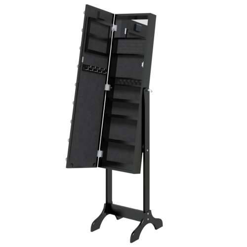 Samostojeće ogledalo s LED svjetlima crno 34 x 37 x 146 cm - Crna 1 Cijena