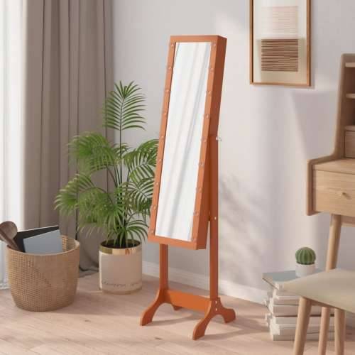 Samostojeće ogledalo s LED svjetlima 34 x 37 x 146 cm - Smeđa 1 Cijena