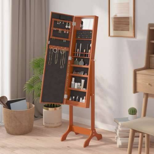 Samostojeće ogledalo s LED svjetlima 34 x 37 x 146 cm - Smeđa 1 Cijena