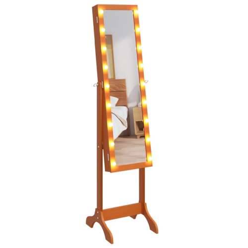 Samostojeće ogledalo s LED svjetlima 34 x 37 x 146 cm - Smeđa 1 Cijena
