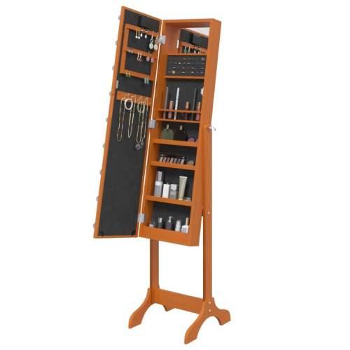 Samostojeće ogledalo s LED svjetlima 34 x 37 x 146 cm - Smeđa 1 Cijena