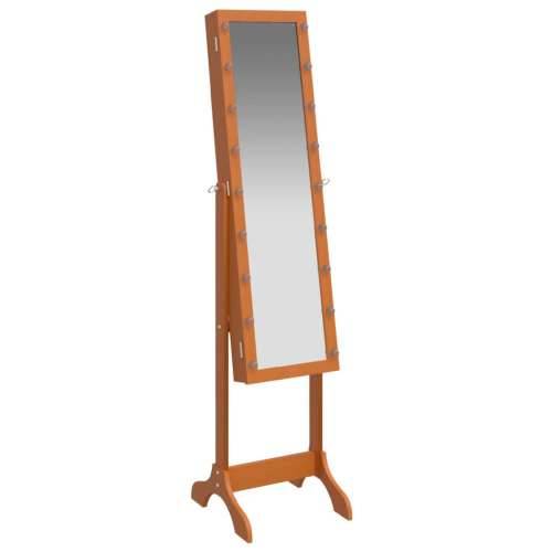 Samostojeće ogledalo s LED svjetlima 34 x 37 x 146 cm - Smeđa 1 Cijena