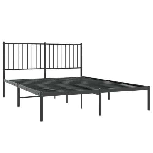 Metalni okvir za krevet s uzglavljem crni 140x200 cm Cijena