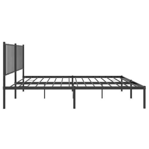 Metalni okvir za krevet s uzglavljem crni 140x200 cm Cijena