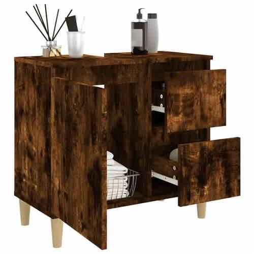Kupaonski ormarić boja hrasta 65 x 33 x 60 cm konstruirano drvo - Dimljeni hrast 1 Cijena