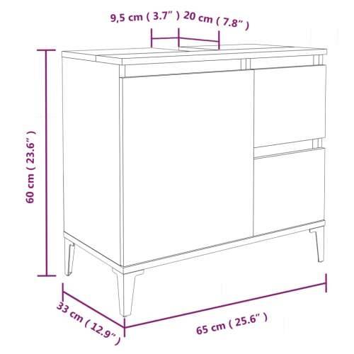 Kupaonski ormarić boja hrasta 65 x 33 x 60 cm konstruirano drvo - Dimljeni hrast 1 Cijena