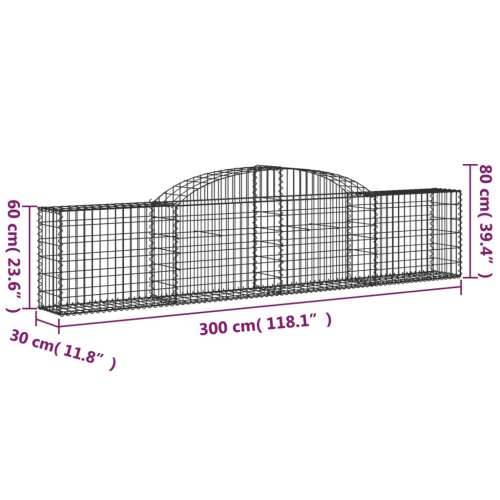 Lučne gabionske košare 11 kom 300x30x60/80 cm pocinčano željezo - 300 x 30 x 60/80 cm 11 Cijena