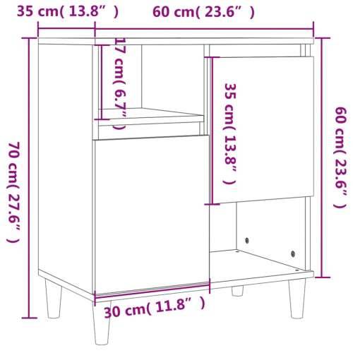 Komoda boja dimljenog hrasta 60 x 35 x 70 cm konstruirano drvo - Dimljeni hrast 1 Cijena