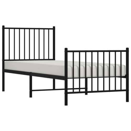 Metalni okvir kreveta uzglavlje i podnožje crni 75x190 cm Cijena