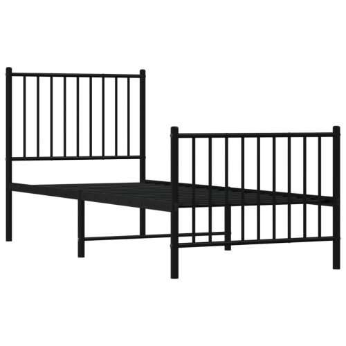Metalni okvir kreveta uzglavlje i podnožje crni 80x200 cm Cijena