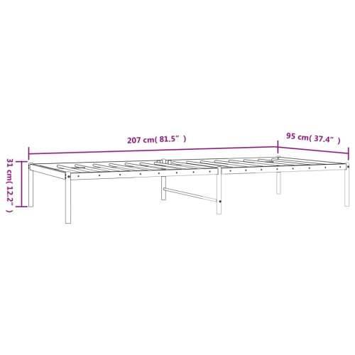 Metalni okvir za krevet bijeli 90x200 cm Cijena