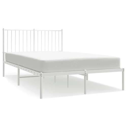 Metalni okvir za krevet s uzglavljem bijeli 120x200 cm Cijena
