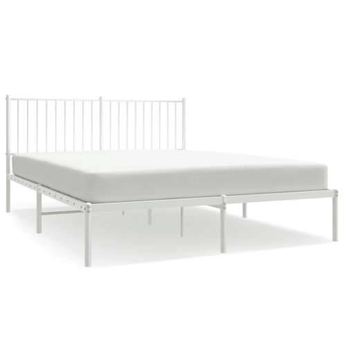Metalni okvir za krevet s uzglavljem bijeli 160x200 cm Cijena