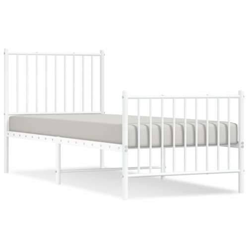 Metalni okvir kreveta uzglavlje i podnožje bijeli 80x200 cm Cijena