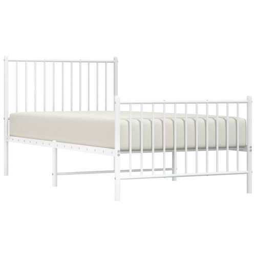 Metalni okvir kreveta uzglavlje i podnožje bijeli 90x190 cm Cijena