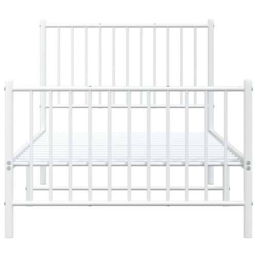 Metalni okvir kreveta uzglavlje i podnožje bijeli 90x190 cm Cijena