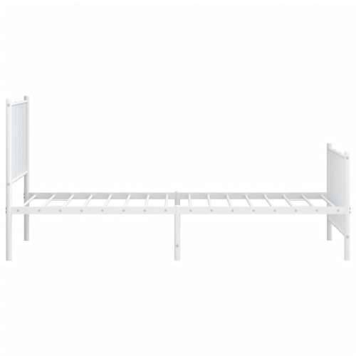 Metalni okvir kreveta uzglavlje i podnožje bijeli 90x190 cm - Bijela 90 x 190 cm s uzglavljem i podnožjem Cijena
