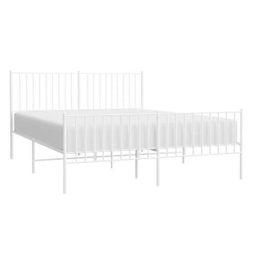 Metalni okvir kreveta uzglavlje i podnožje bijeli 160x200 cm Cijena
