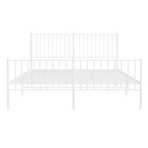 Metalni okvir kreveta uzglavlje i podnožje bijeli 160x200 cm Cijena