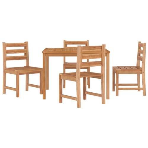 Vrtna garnitura - 5-dijelni vrtni blagovaonski set od masivne tikovine - 110 x 110 x 77 cm 4 Cijena