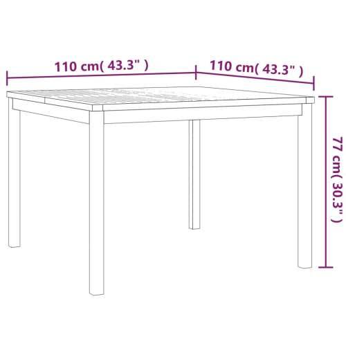 Vrtna garnitura - 5-dijelni vrtni blagovaonski set od masivne tikovine - 110 x 110 x 77 cm 4 Cijena