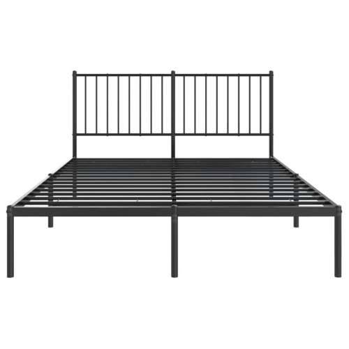 Metalni okvir za krevet s uzglavljem crni 135x190 cm Cijena