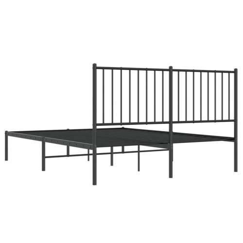 Metalni okvir za krevet s uzglavljem crni 135x190 cm Cijena