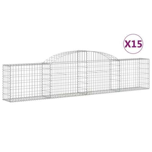 Lučne gabionske košare 15 kom 300x30x60/80 cm pocinčano željezo - 300 x 30 x 60/80 cm 15 Cijena