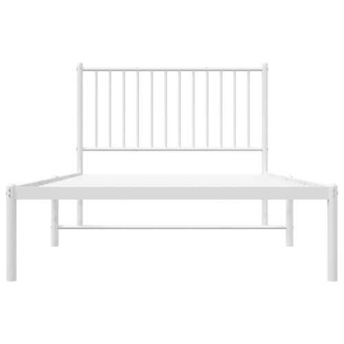 Metalni okvir za krevet s uzglavljem bijeli 100x200 cm Cijena
