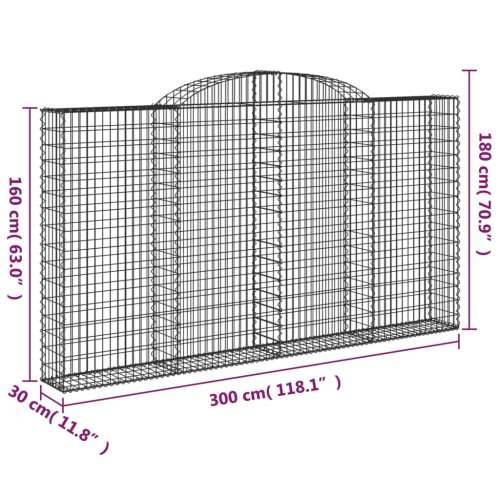 Lučne gabionske košare 5 kom 300x30x160/180cm pocinčano željezo - 300 x 30 x 160/180 cm 5 Cijena