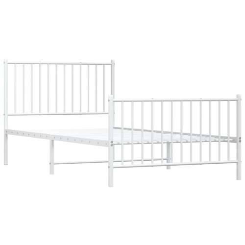 Metalni okvir kreveta uzglavlje i podnožje bijeli 100x200 cm Cijena