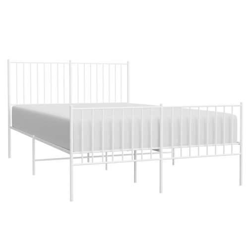 Metalni okvir kreveta uzglavlje i podnožje bijeli 140x200 cm Cijena