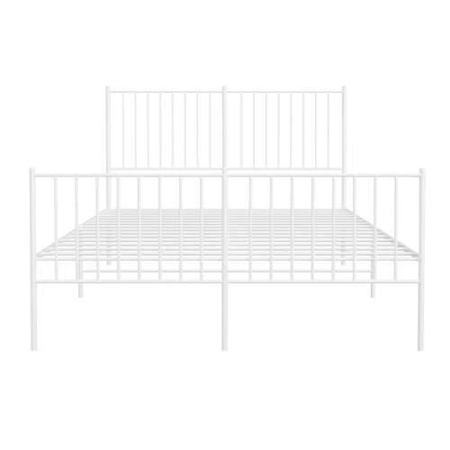 Metalni okvir kreveta uzglavlje i podnožje bijeli 140x200 cm Cijena