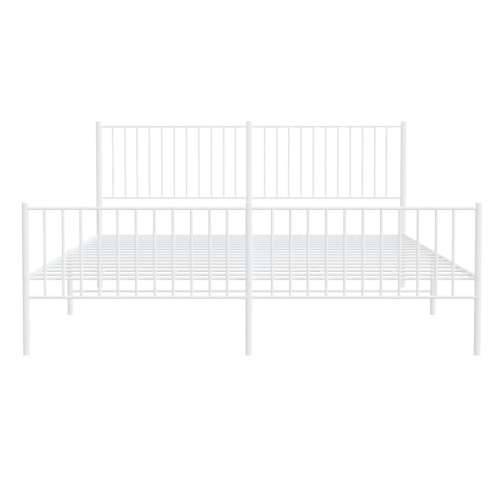 Metalni okvir kreveta uzglavlje i podnožje bijeli 180x200 cm Cijena