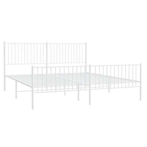 Metalni okvir kreveta uzglavlje i podnožje bijeli 193x203 cm Cijena