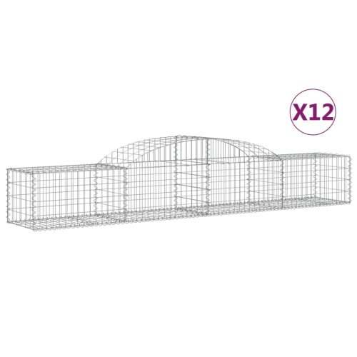 Lučne gabionske košare 12 kom 300x50x40/60 cm pocinčano željezo - 300 x 50 x 40/60 cm 12 Cijena